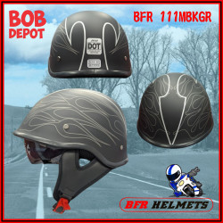 Demi-casque Moto avec Pare Soleil GREY MATTE FLAME