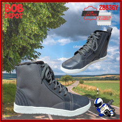 Bottes/Baskets de Moto en Cuir & Tissus - Gris
