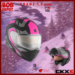 Casque Motoneige Modulaire Tranz 1.5 AMS Omeg VDE - Rose Mat