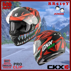 Casque de Moto Intégral RR519Y PREDATOR Junior - Rouge Mat