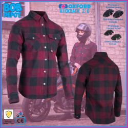 Chemise de Moto KICKBACK 2.0 WS - Noir/Rouge