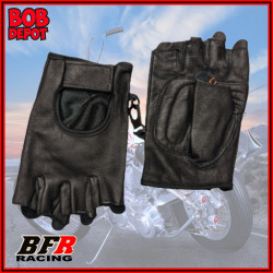 Gant pour Motard Demi-Doigts avec Gel - Cuir