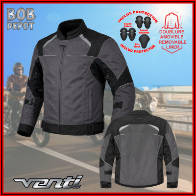 Manteau de Moto IN RETE MESH - Noir/Gris
