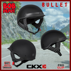 Demi-Casque de Moto BULLET Solid - Noir Mat