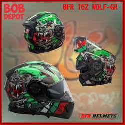 Casque de Moto Modulaire WOLF GREEN DESING