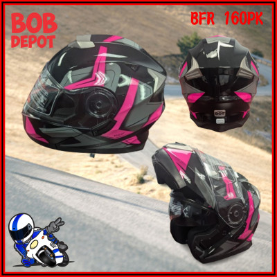 Casque de Moto Modulaire  Pink Graphic - Noir/Rose