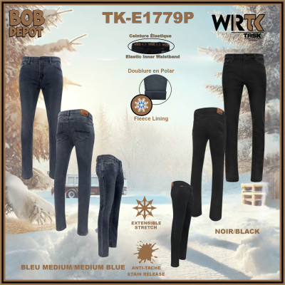 Jeans Extensible Doublé en Polar