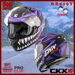 Casque de Moto Intégral RR519Y PREDATOR Junior - Mauve Mat