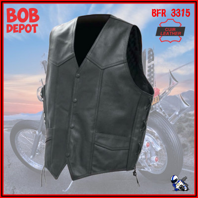 Veste Sans Manches CLASSIQUE en Cuir