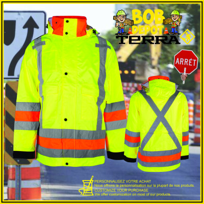 Manteau de Signaleur Imperméable - Hi-Viz