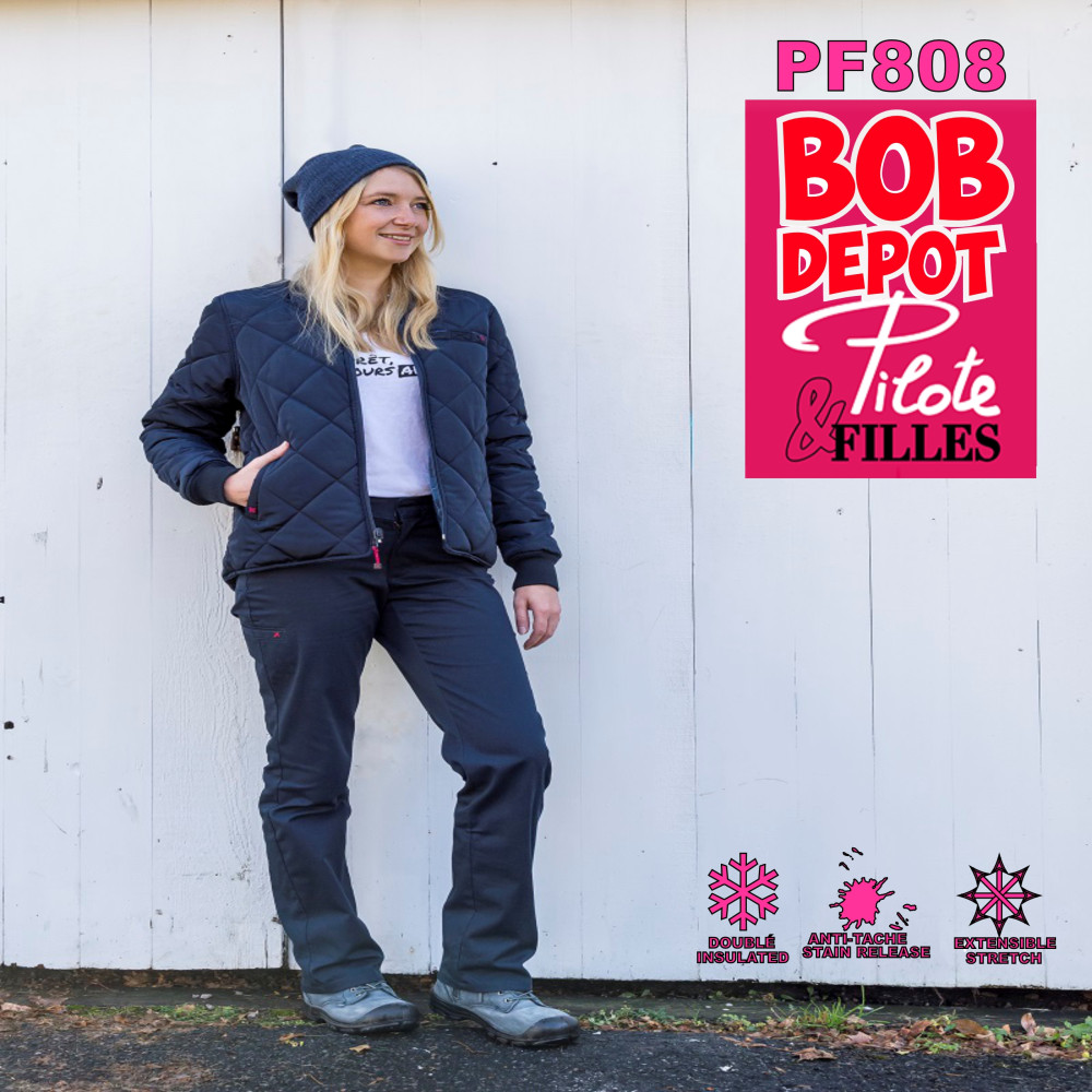 Pantalon de travail doublé à taille flexible pour femme - PF808