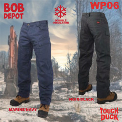 Pantalon Cargo en Sergé Extensible Doublé en Molleton