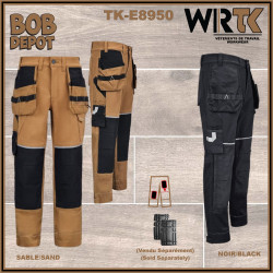 Pantalon de Travail Cargo avec Poches pour Genouillères