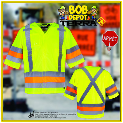 Manteau de Signaleur Léger à Manches Courtes - Hi-Viz