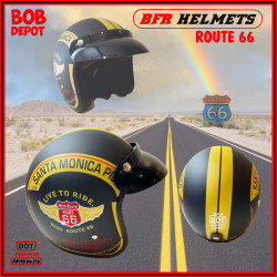 Casque de Moto Visage Ouvert Route 66