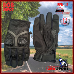 Gants de Moto Mesh Cuir/Tissus avec Protection