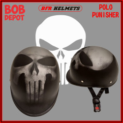 Demi-Casque Moto Polo PUNISHER SKULL