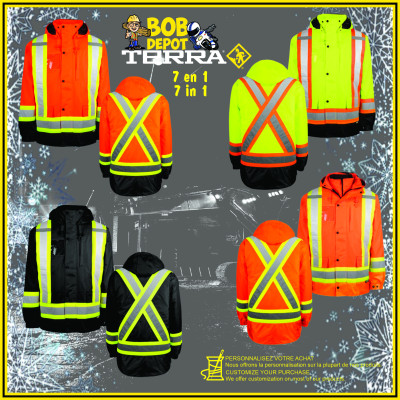 Manteau 7 en 1 Doublée - Hi-Viz