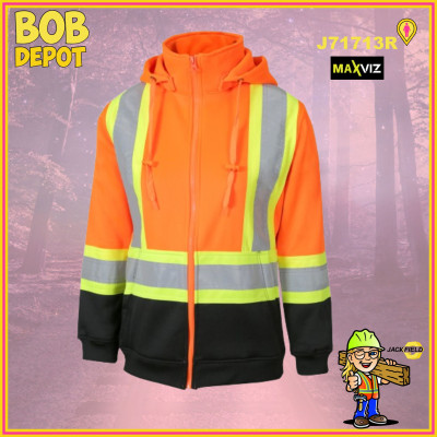 Hoodie avec capuchon Amovible - Orange/Hi-Viz