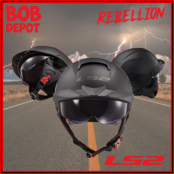 Demi-Casque de Moto REBELLION Solid - Noir Mat