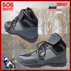 Bottes/Baskets de Moto en Cuir & Tissus - Gris