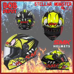 Casque de Moto Intégral STELLAR MONSTER - Noir/Jaune/Rouge