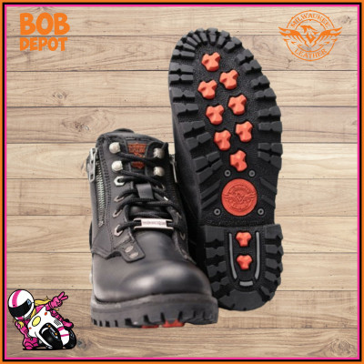 Bottes de Moto Basse à Lacets avec Deux Fermetures Éclair