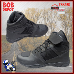 Bottes/Baskets de Moto en Cuir & Tissus - Noir