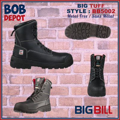 Bottes de Travail 8'' BIG TUFF 4 Saison sans Métal - Noir