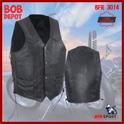 Veste Sans Manches BIKER en Cuir