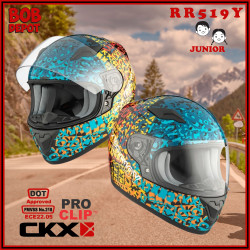 Casque de Moto Intégral RR519Y Junior Solid - Noir Mat
