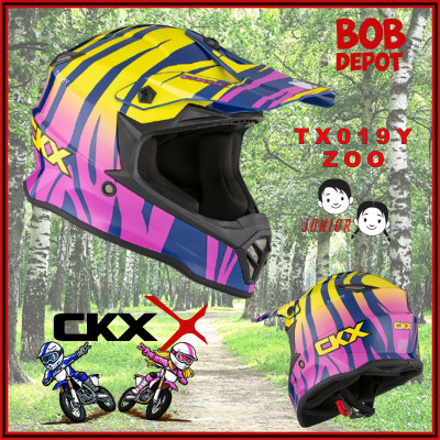 Casque Hors-Route TX019Y ZOO - Rose/Jaune Brillant