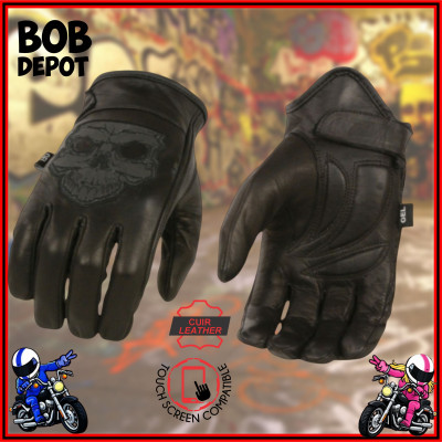 Gants pour Motard SKULL en Cuir