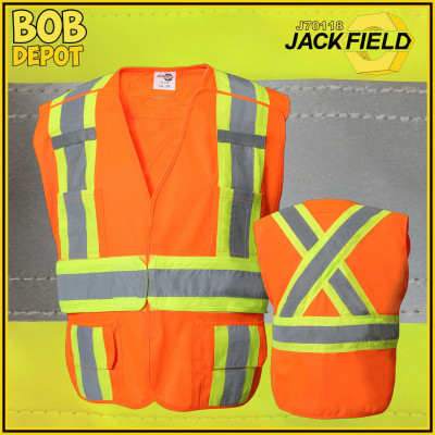 Dossard avec 4 Poches - Orange/Hi-Viz