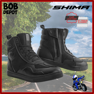 Botte de Moto à Lacets et Fermetures Éclair