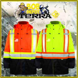 Veste/Manteau de Pluie Oxford 300 - Hi-Viz