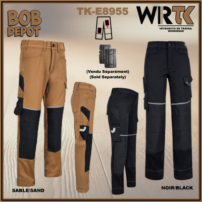 Pantalon de Travail Cargo avec Poches pour Genouillères