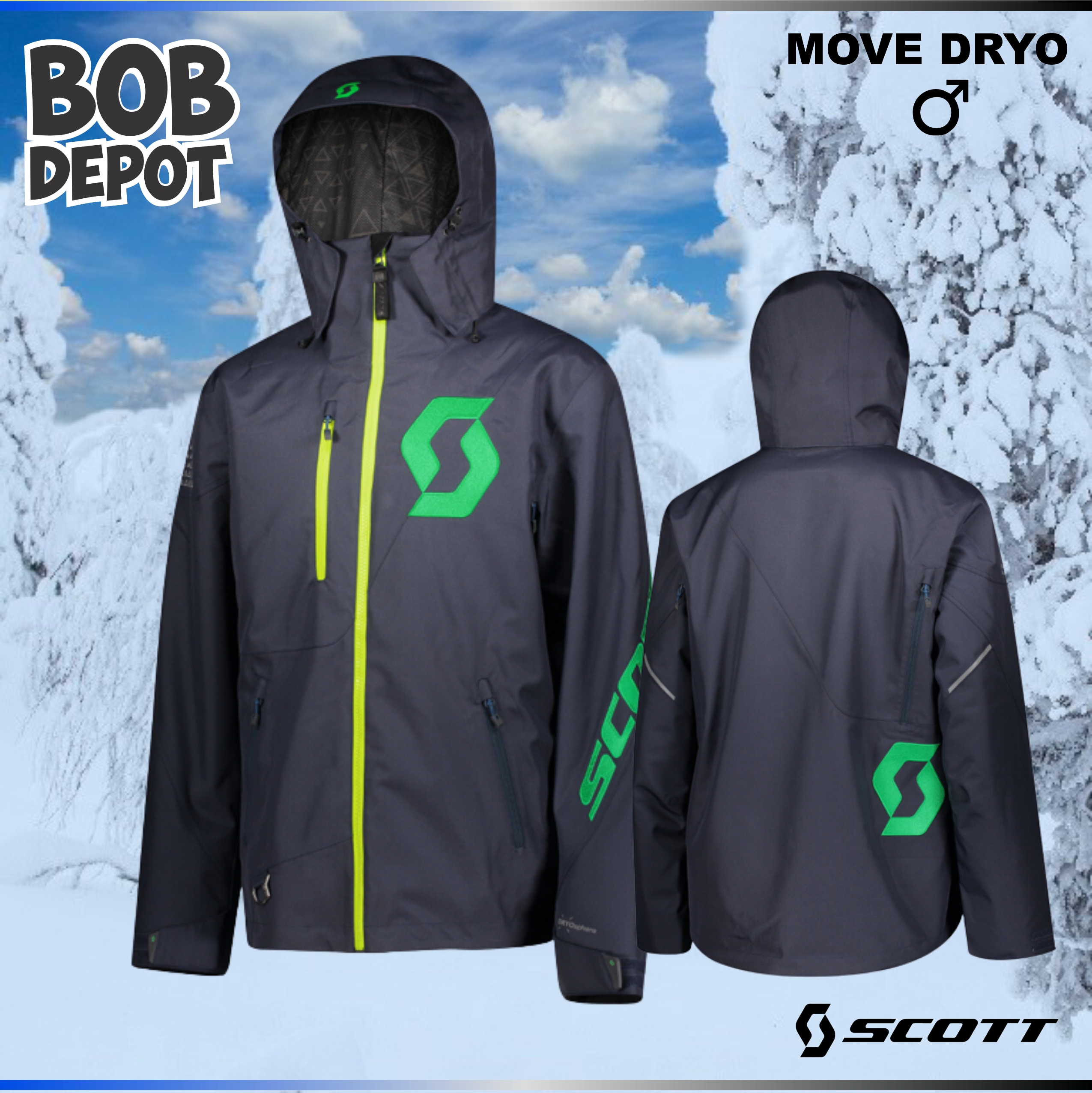 Manteau de Motoneige MOVE DRYO - Bleu/Vert