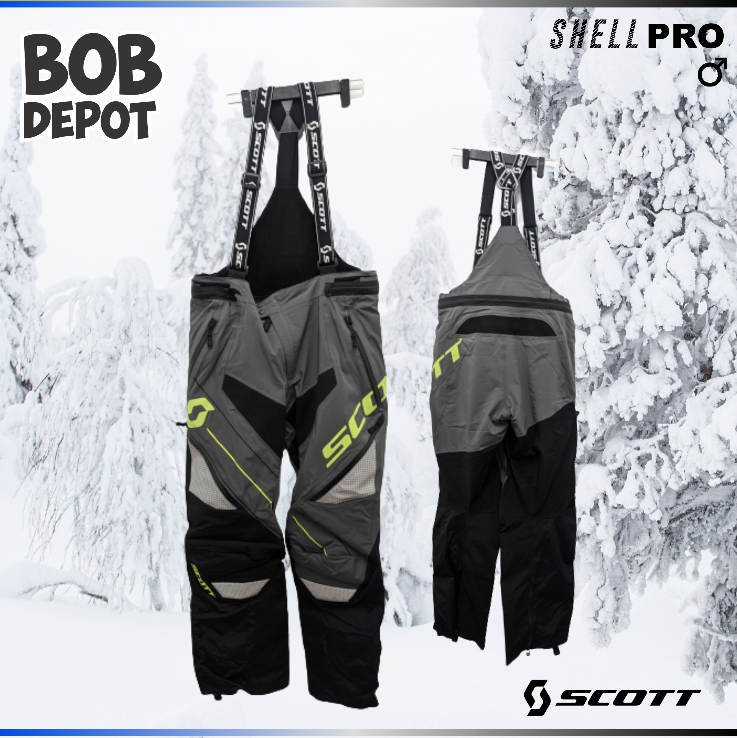 Pantalon de Motoneige SHELL PRO - Noir/Gris