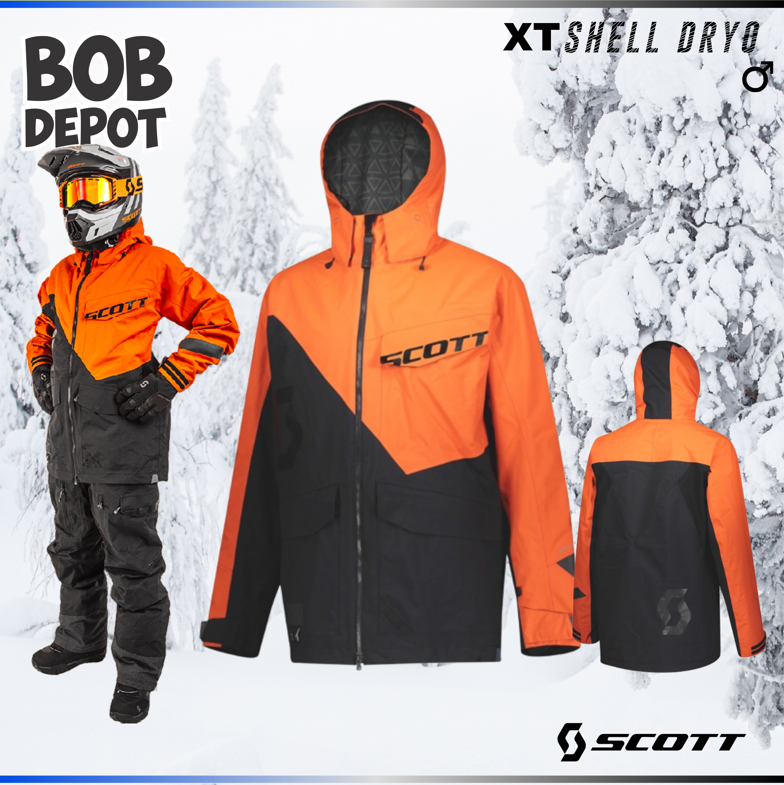 Manteau de Motoneige XT SHELL DRYO - Noir/Orange