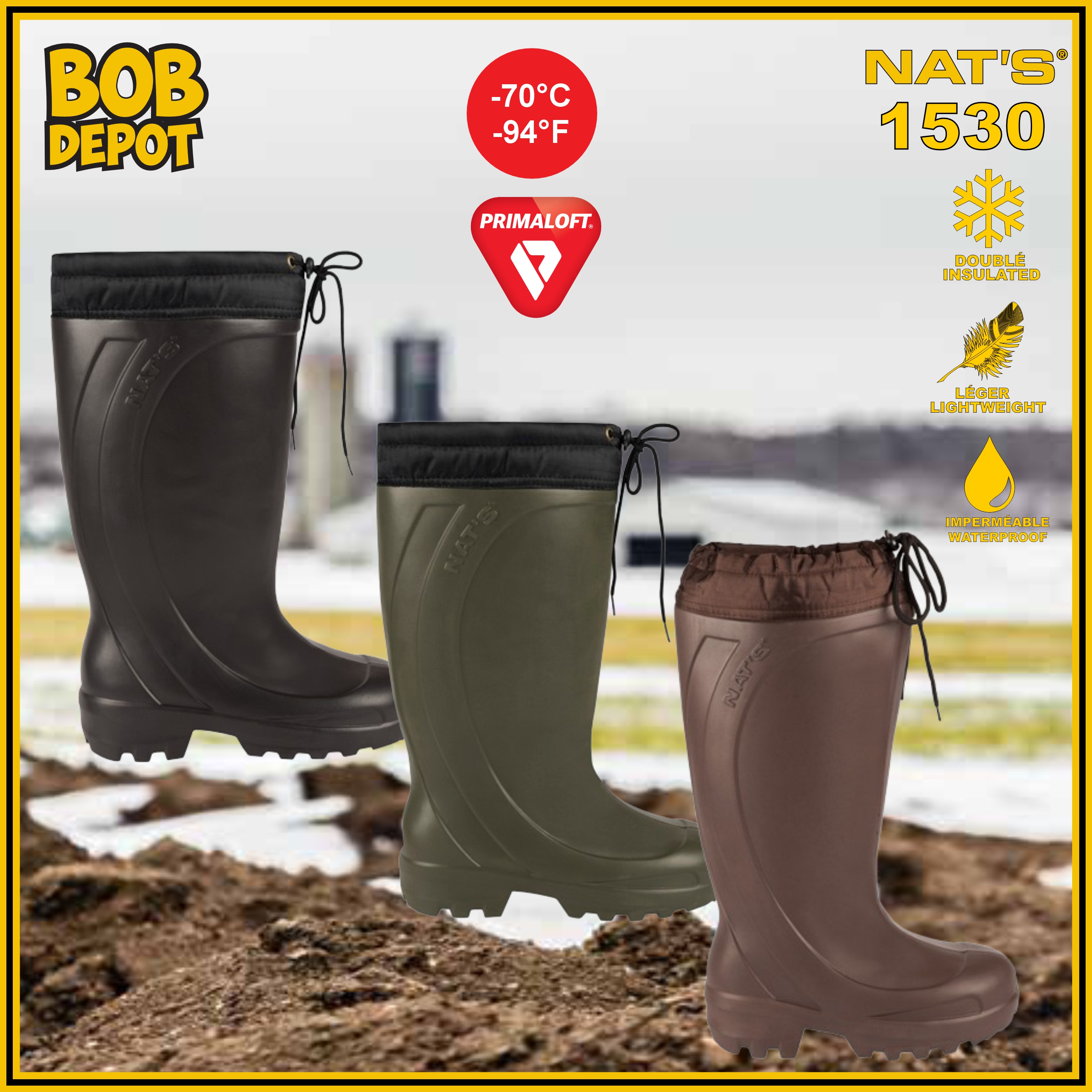 Botte Imperméable en EVA avec Doublure Amovible