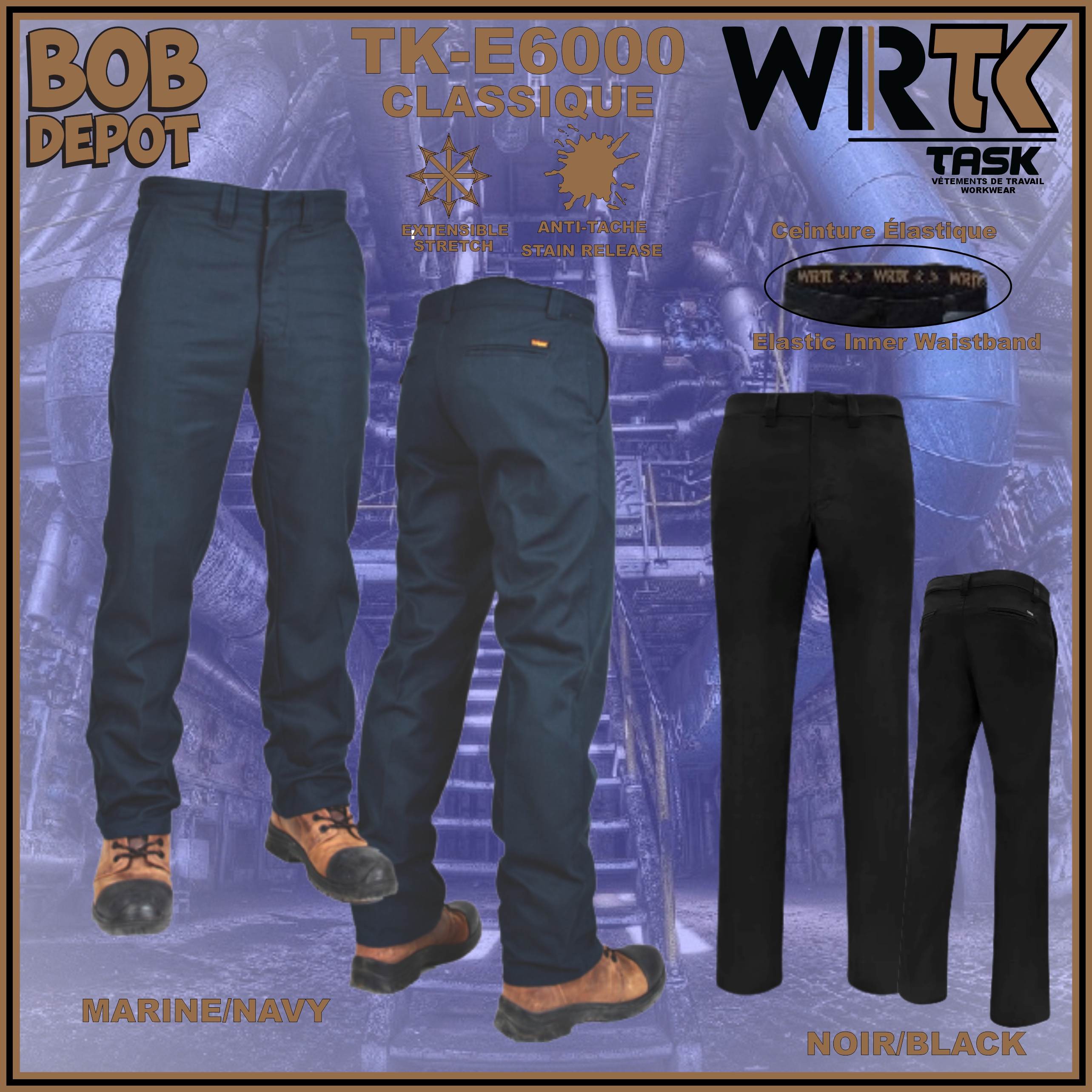 Pantalon de Travail Classique Extensible