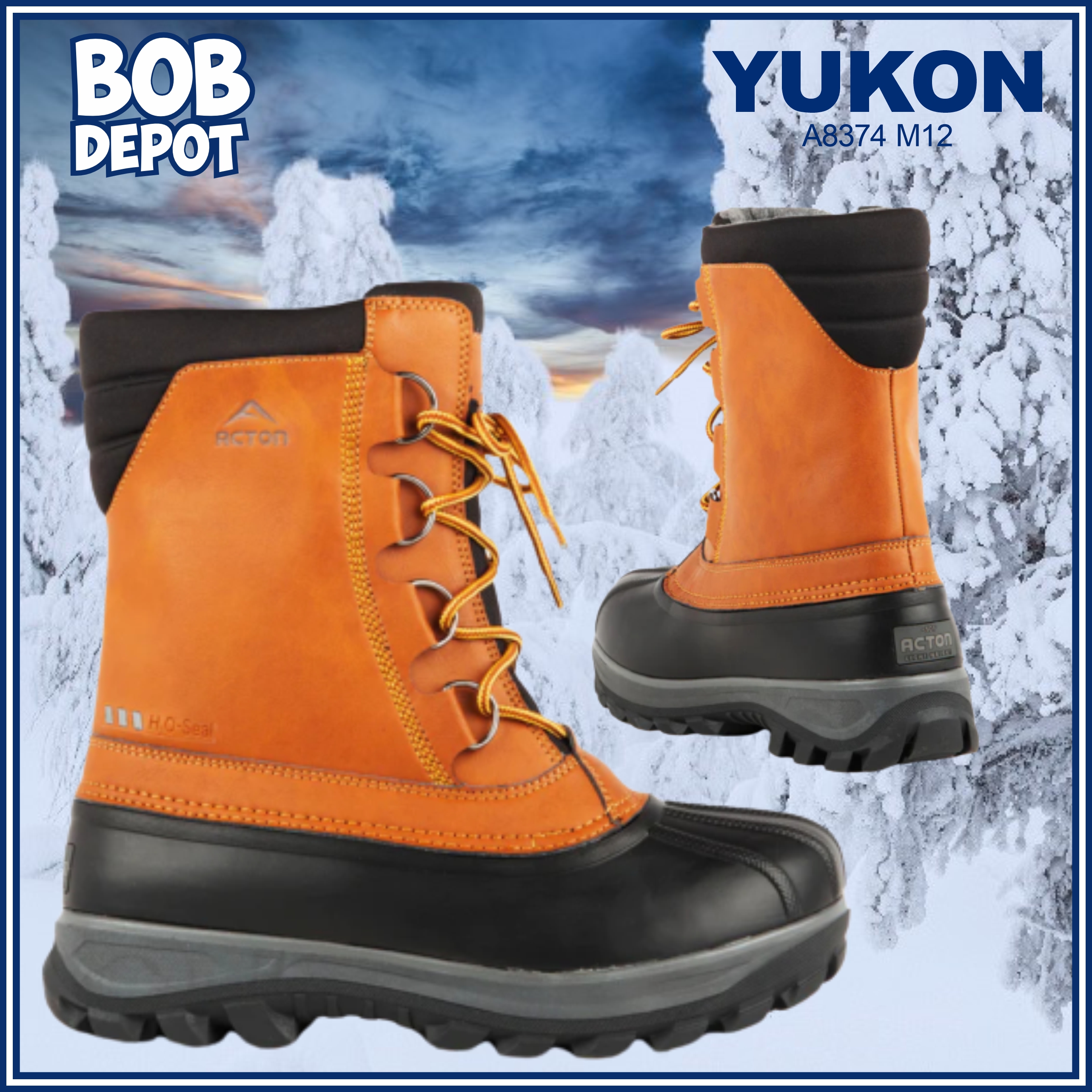Bottes Hiver YUKON avec Feutre Amovible - Tan
